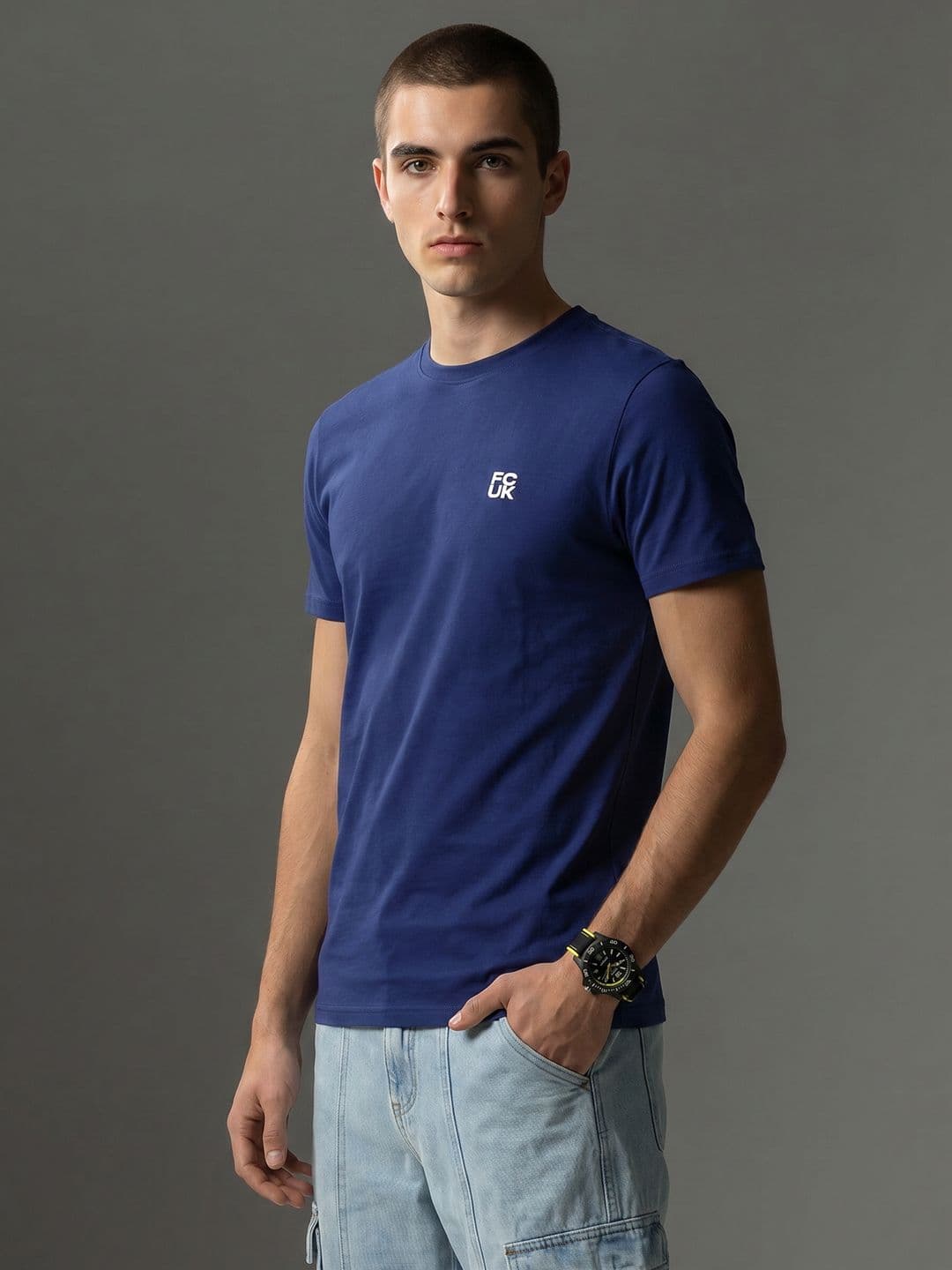 FCUK Brand Logo Printed Pure Cotton T-shirt - view 1