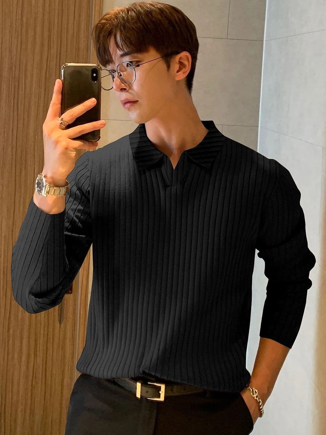 HAPPY KHAJANA Men Polo Collar T-shirt - view 1