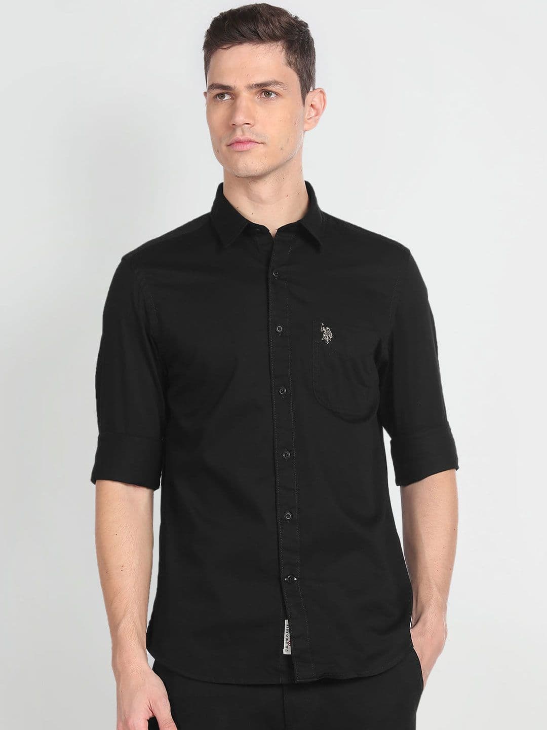 U.S. Polo Assn. Denim Co. Spread Collar Slim Fit Pure Cotton Casual Shirt - view 1