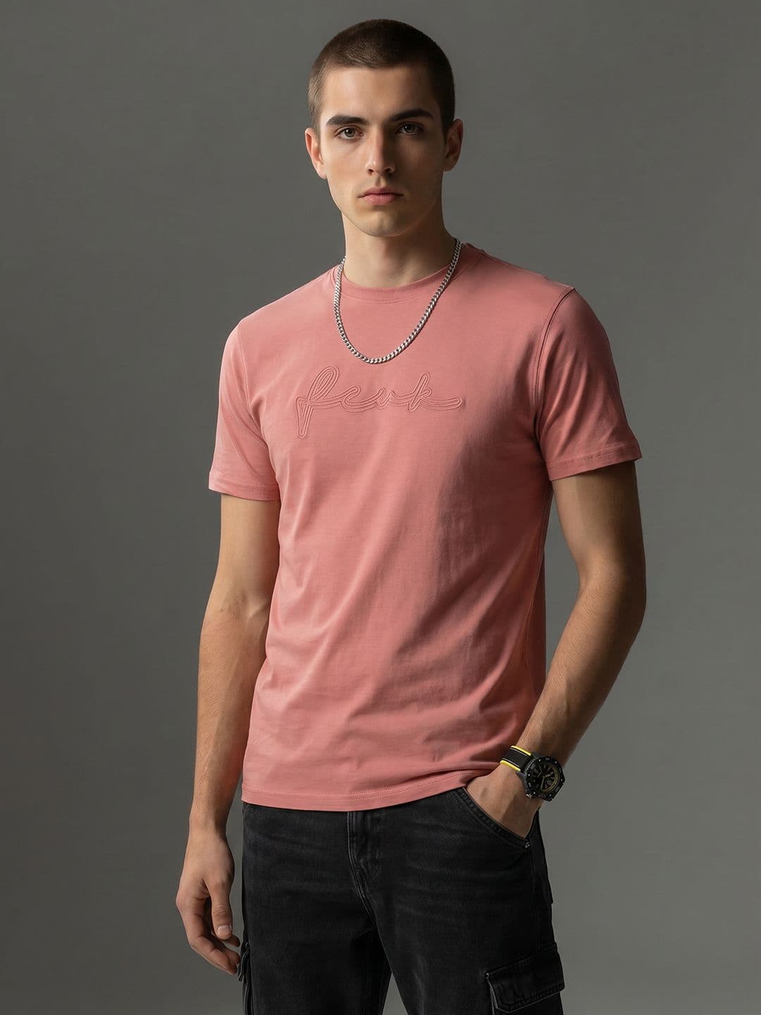 FCUK Brand Logo Printed Pure Cotton T-shirt - view 1