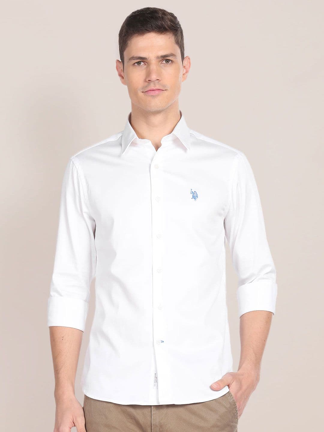 U.S. Polo Assn. Tailored Fit Spread Collar Pure Cotton Casual Shirt - view 1