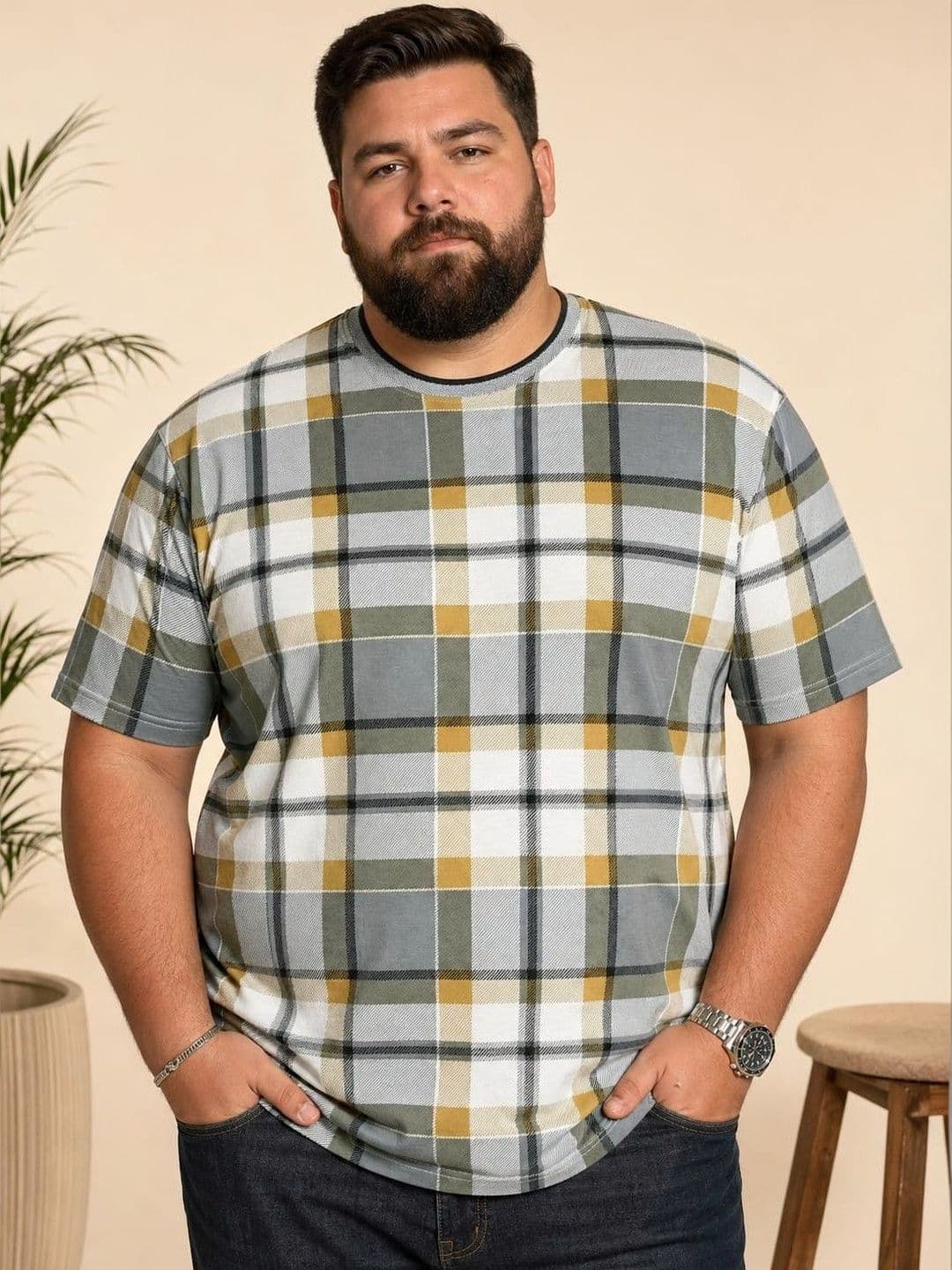 AUSTIVO Men Checked T-shirt - view 1