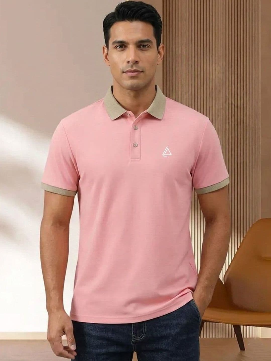 Mast & Harbour Brand Logo Polo Collar Regular Fit T-shirt - view 1