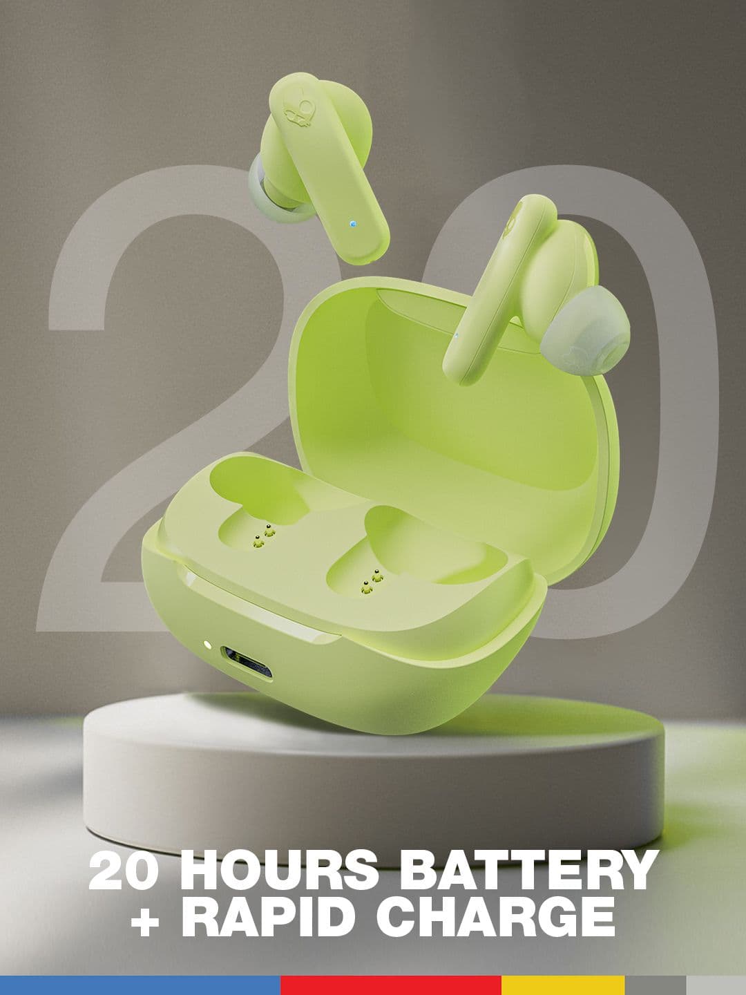 Skullcandy Smokin Buds In-Ear Wireless Earbuds, 20 Hr Battery, Use Either Bud Solo - view 1