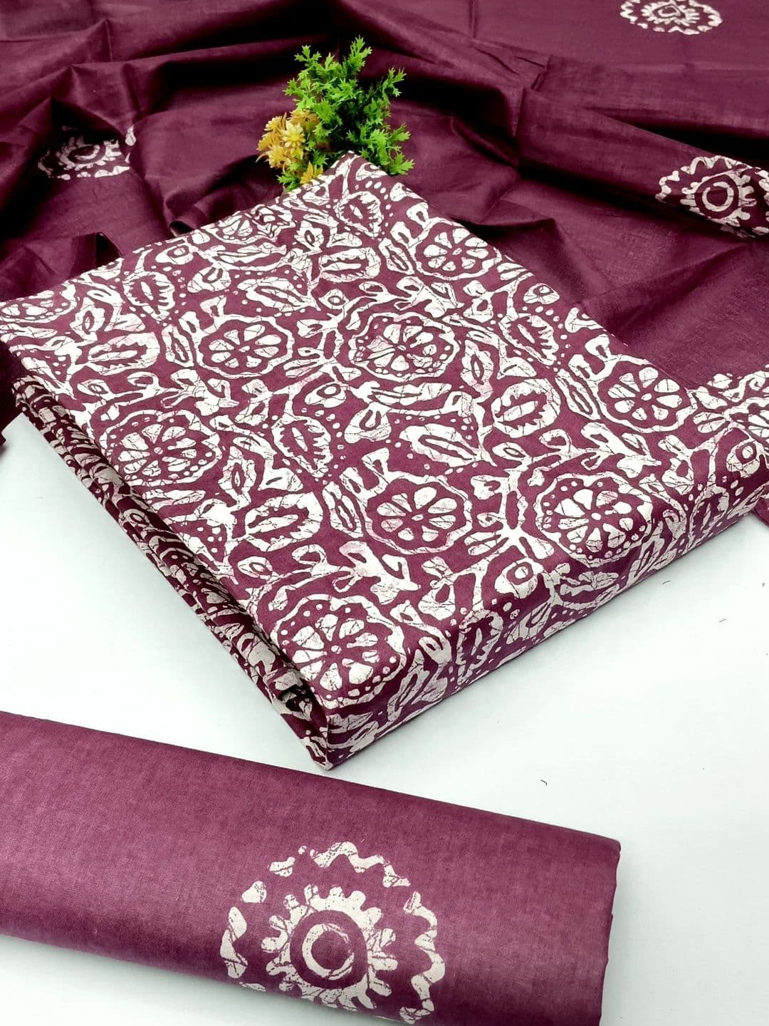 Keshar Printed Pure Cotton Unstitched Dress Material - view 1