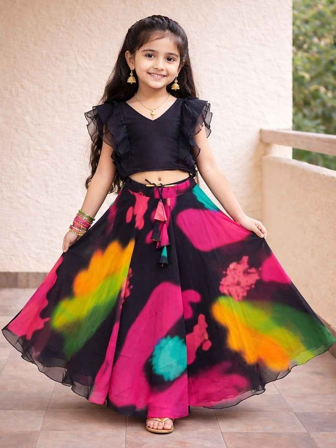 Sangria Printed Flared Lehenga Choli - view 1