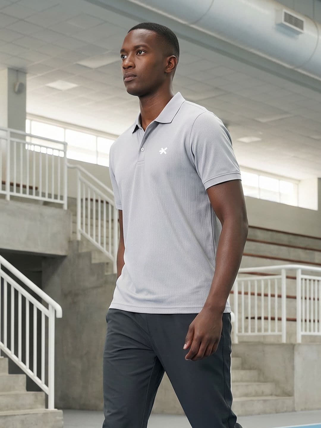 HRX by Hrithik Roshan Textured Polo Collar Lifestyle T-shirt - view 1
