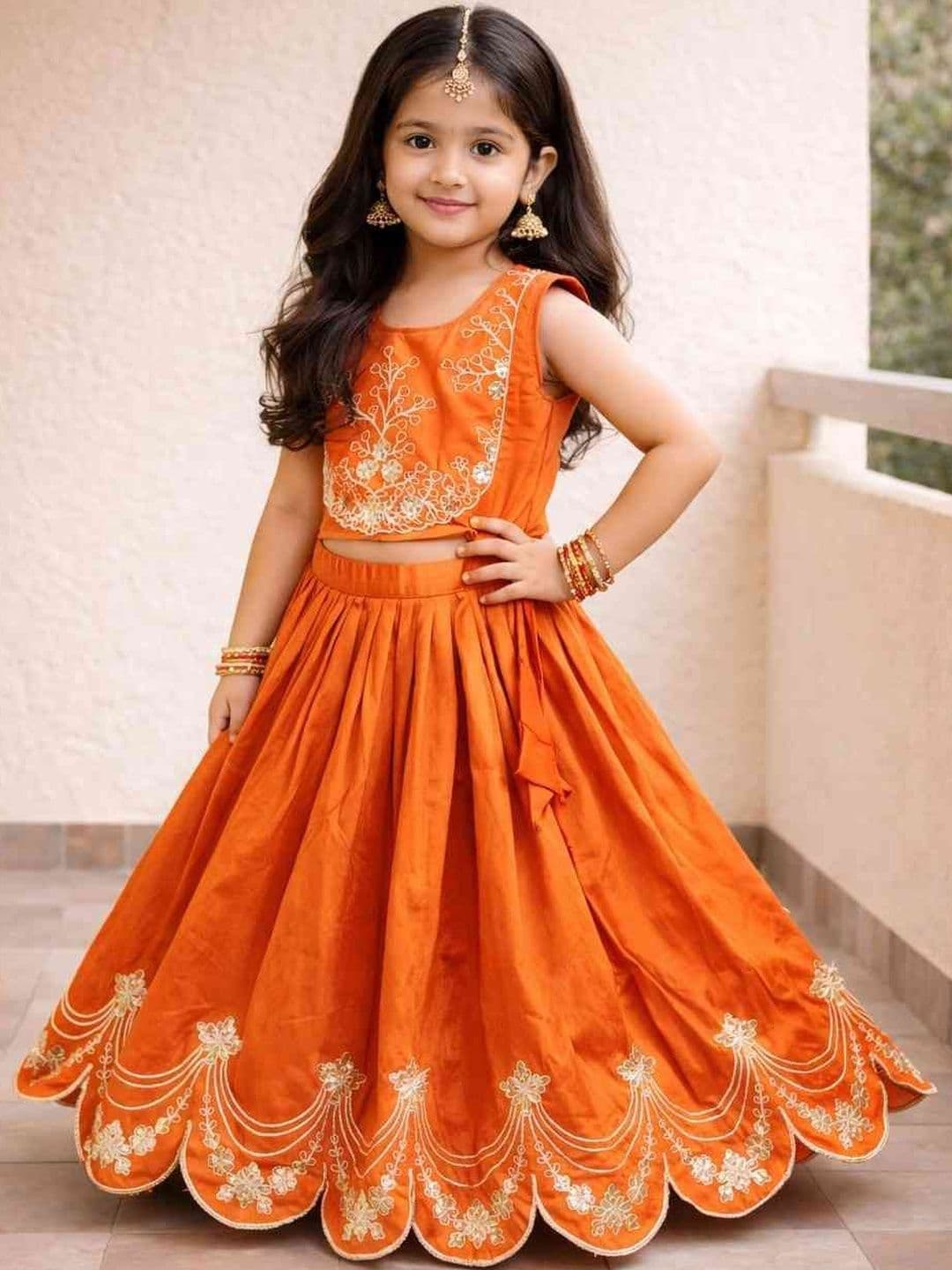 Sangria Embroidered Round Neck Flared Lehenga Choli - view 1