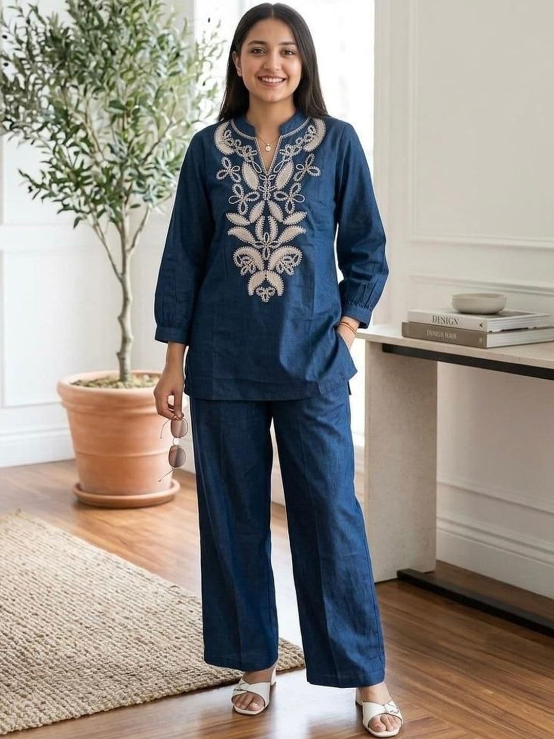 MILAAV Embroidered Tunic with Trousers - view 1