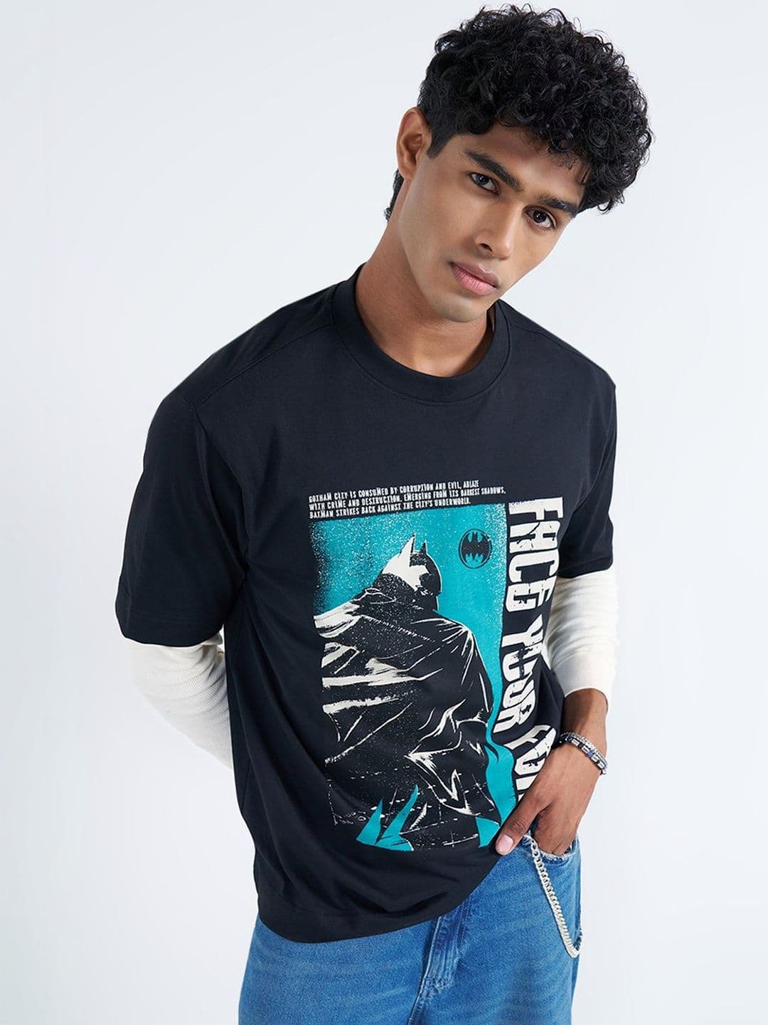 SF JEANS by Pantaloons Men Batman Printed T-shirt - view 1