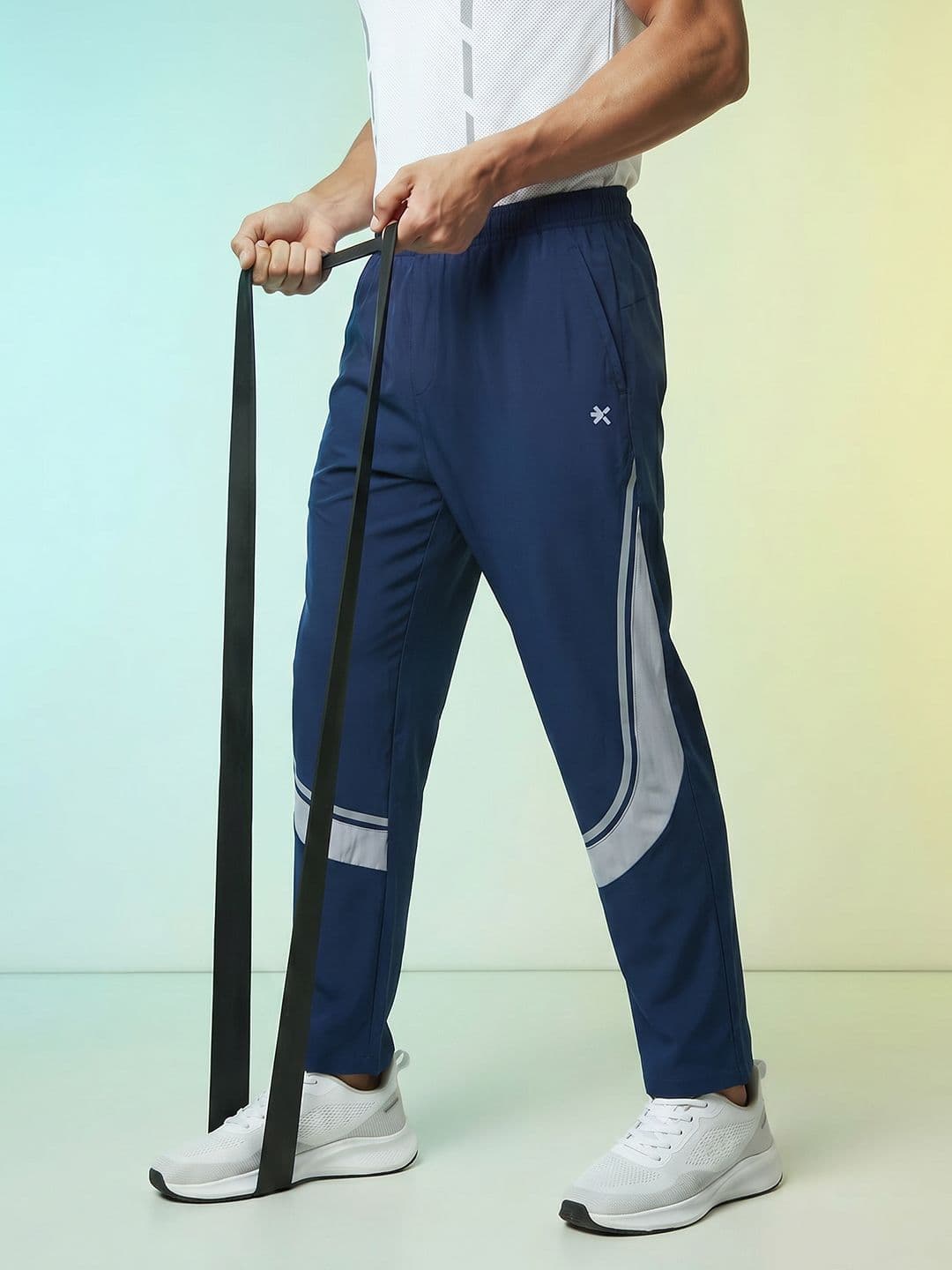 HRX by Hrithik Roshan Men Striped Rapid-Dry Running Track Pants - view 1