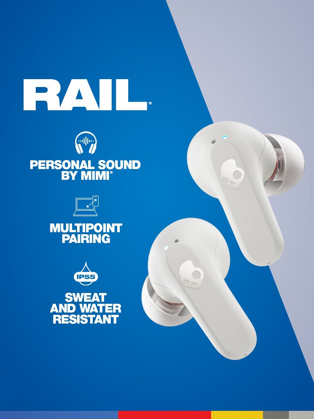 Skullcandy Rail in-Ear Wireless Earbuds, Multipoint Pairing,42 Hr Battery,Alexa Enabled - view 1