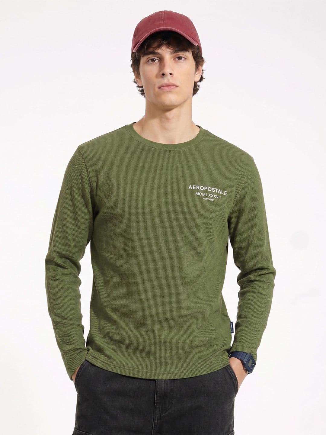Aeropostale Brand Logo Printed Pure Cotton T-Shirt - view 1
