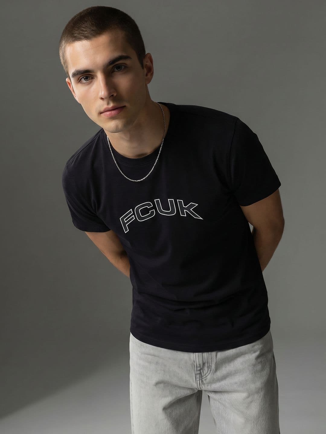 FCUK Brand Logo Printed Pure Cotton T-shirt - view 1