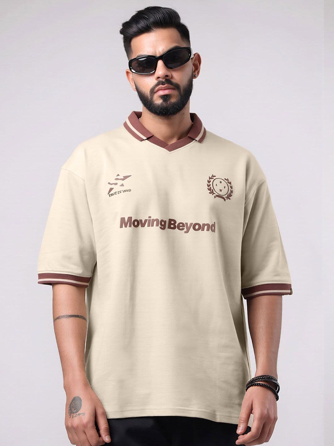 Maniac Men Typography Printed Polo Collar T-shirt - view 1