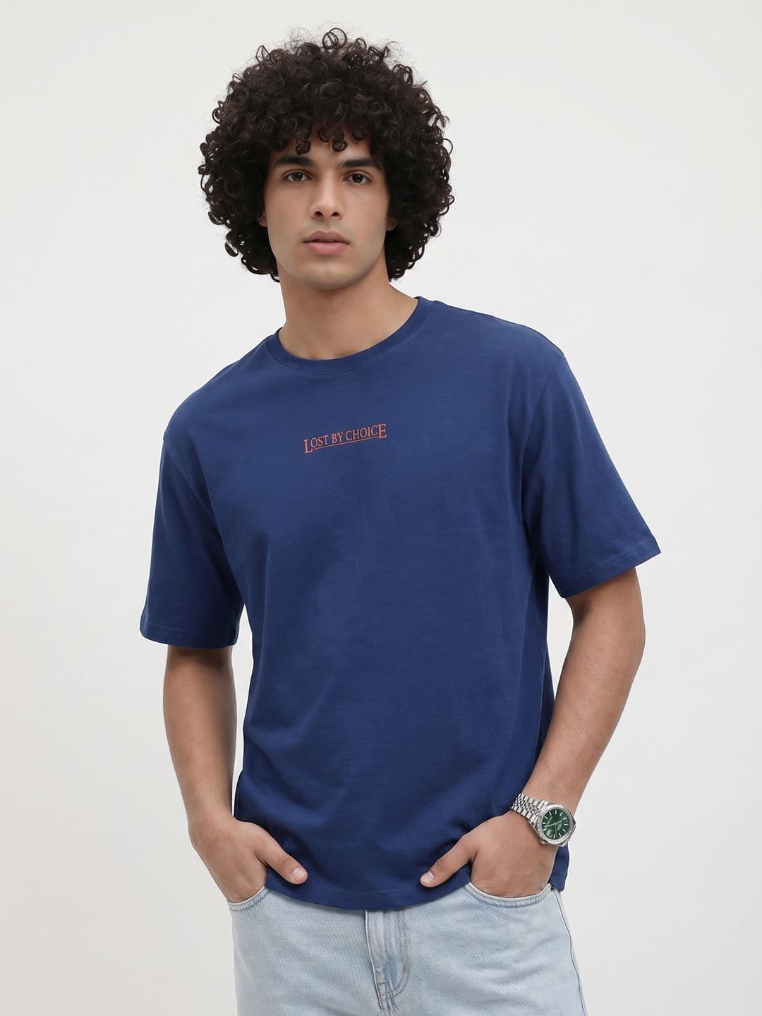 The Roadster Life Co.Drop-Shoulder Sleeves Pure Cotton T-shirt - view 1