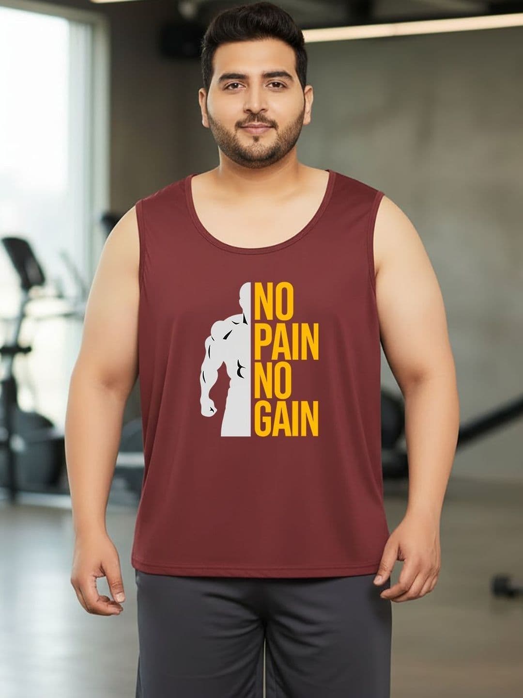 LONDON STREETS Printed Cotton Gym Vest - view 1