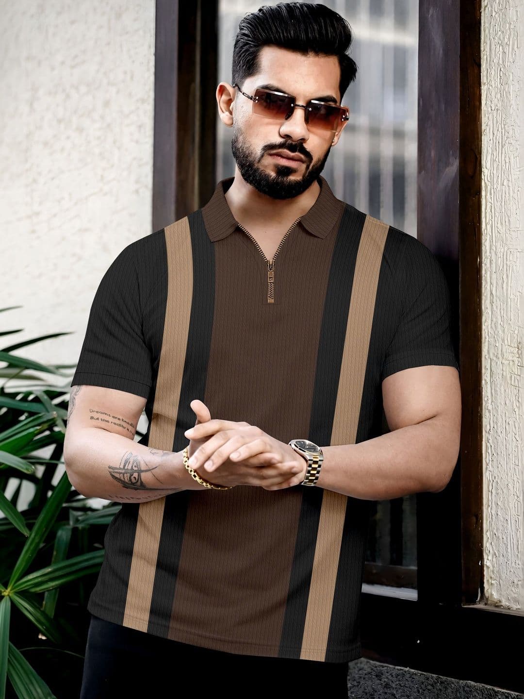 KAJARU Men Colourblocked Polo Collar T-shirt - view 1