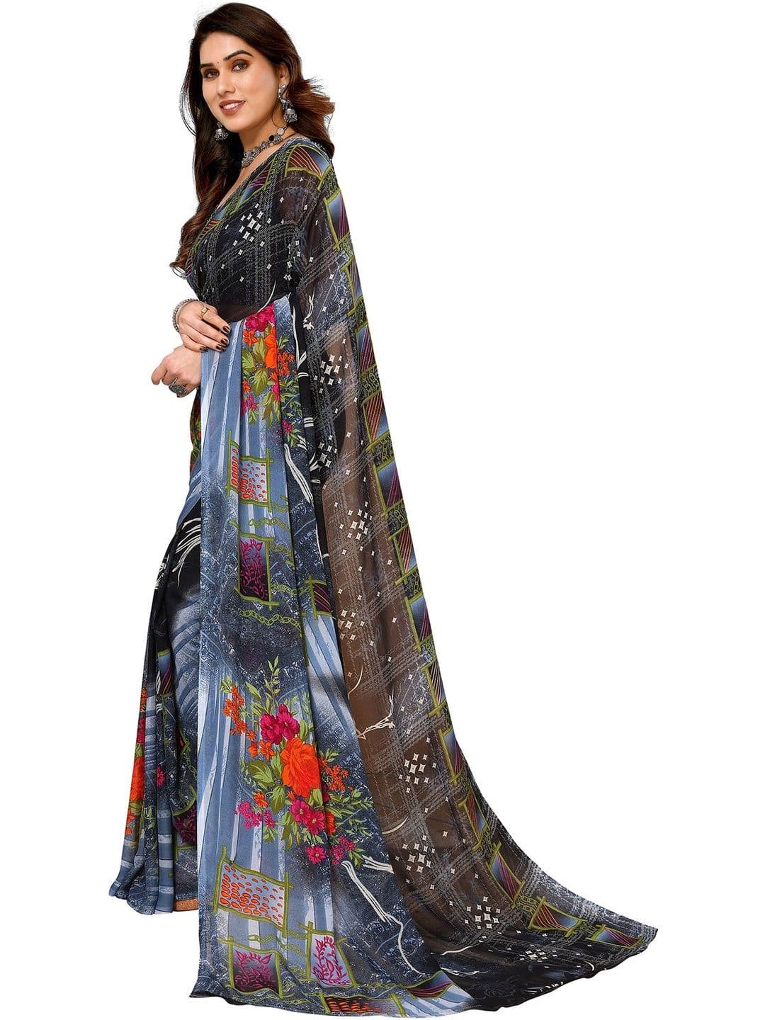 STYLETONE Poly Georgette Designer Saree - view 1