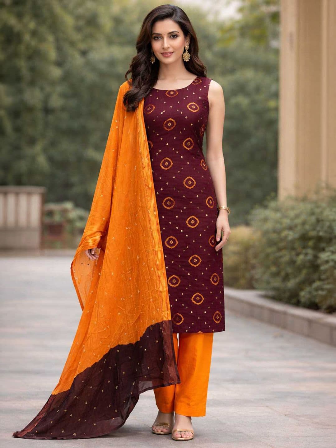 SHREYAM Printed Pure Cotton Unstitched Dress Material - view 1