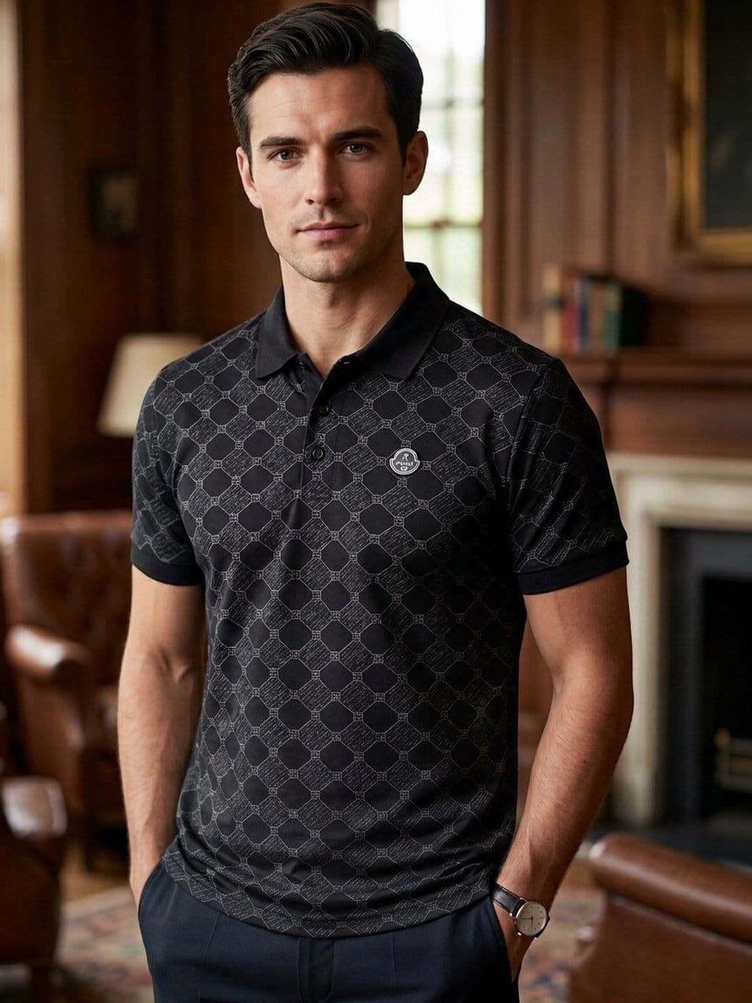 STRAY88 Men Printed Polo Collar T-shirt - view 1