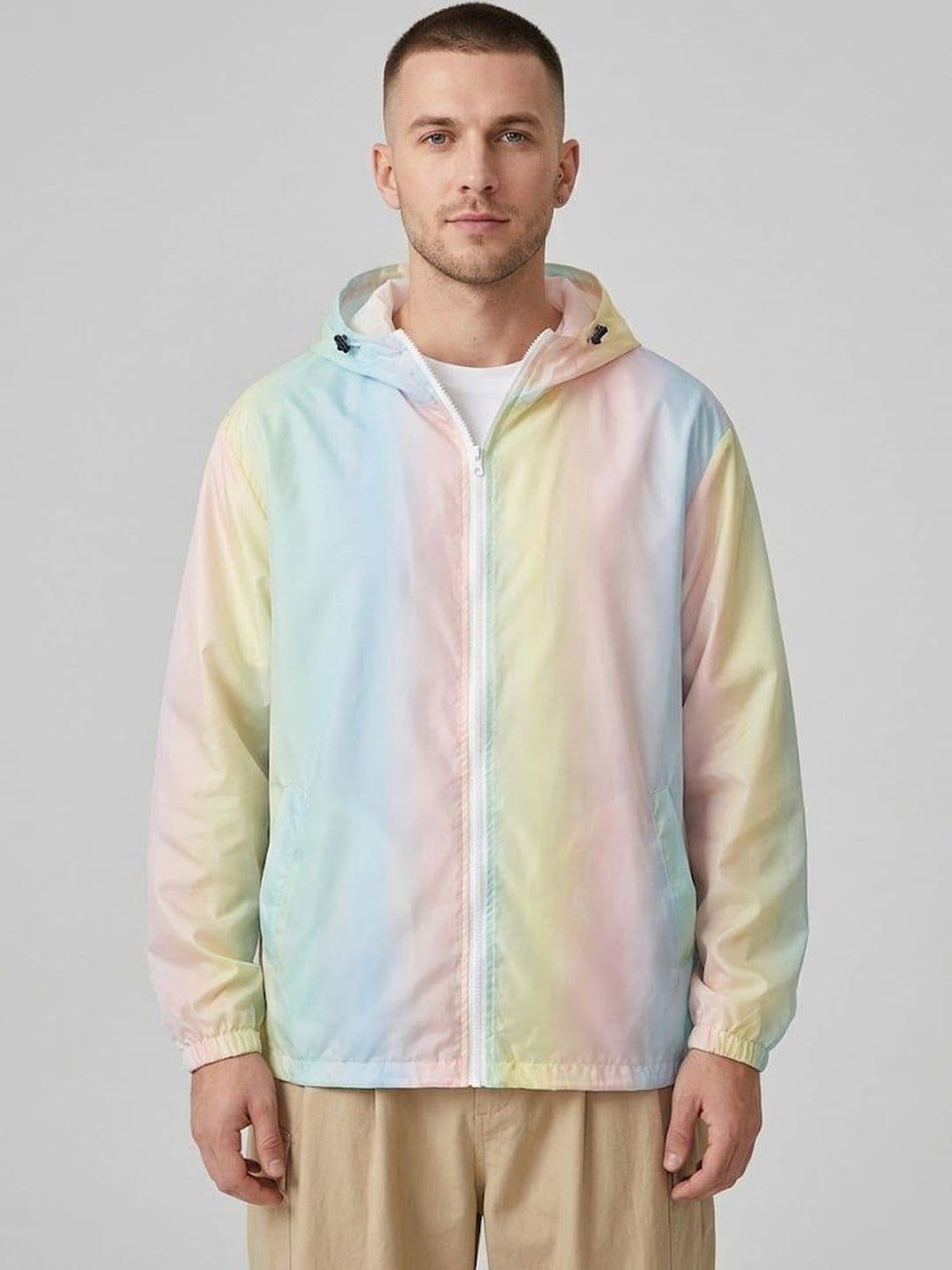 Suo Men Colourblocked Lightweight Woven Jacket - view 1