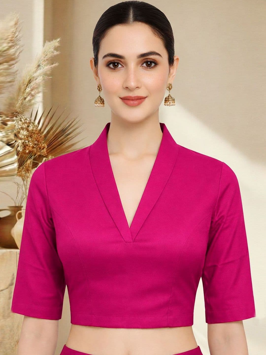 Thevasa Solid Saree Blouse - view 1