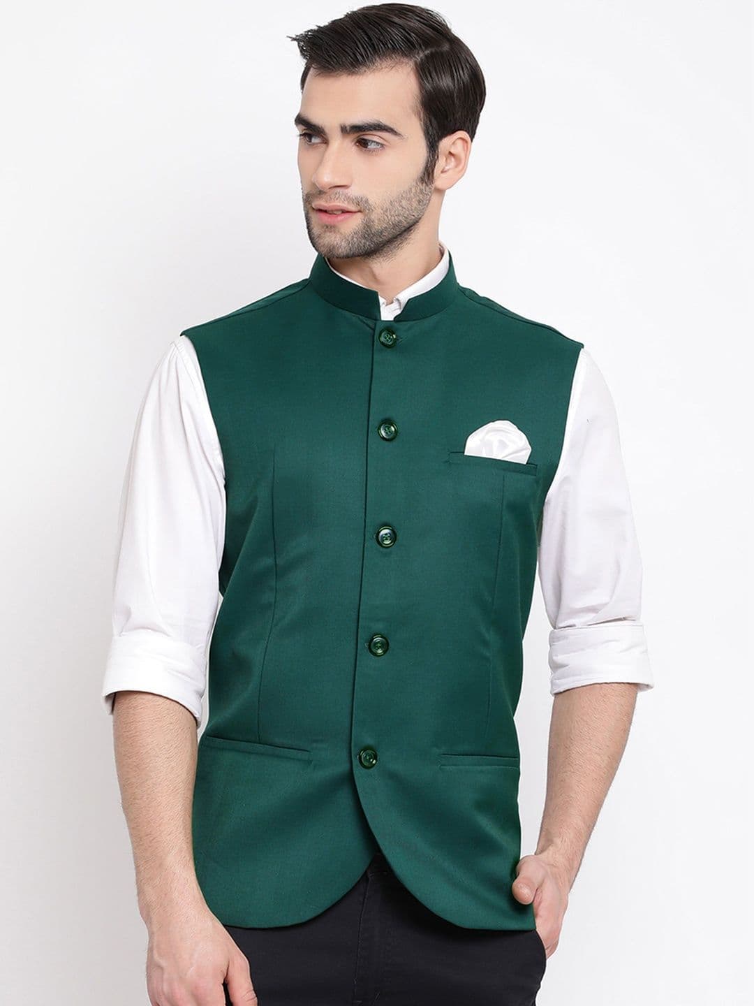 VASTRAMAY Woven Nehru Jackets - view 1