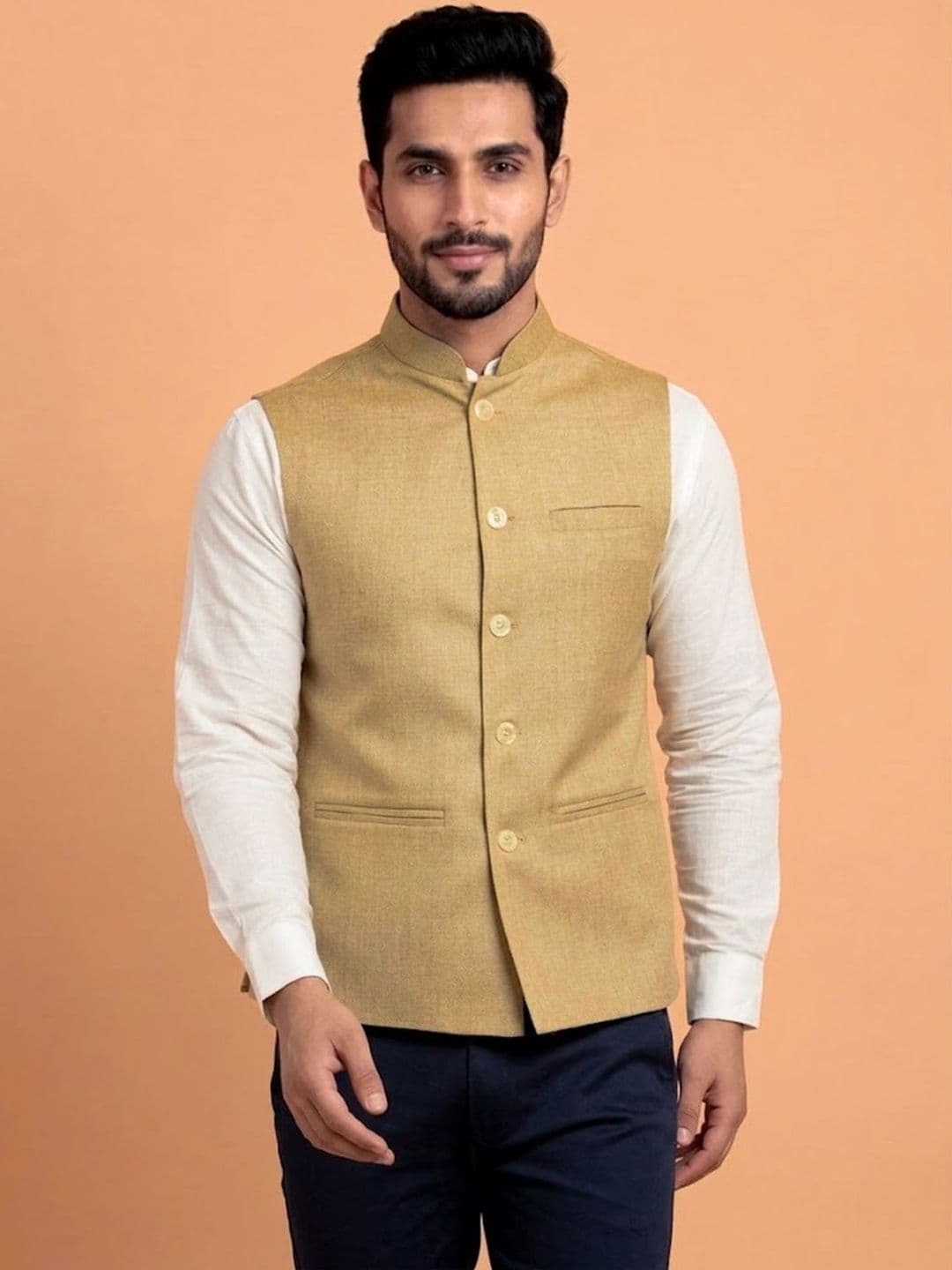 TREEMODA Woven Nehru Jackets - view 1