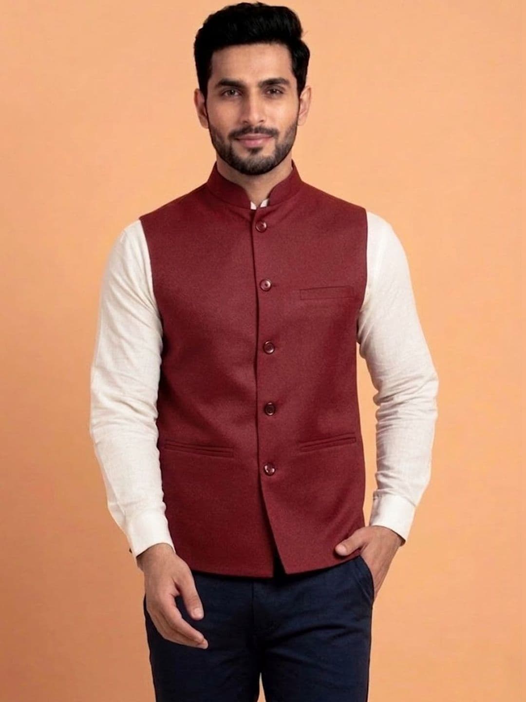 TREEMODA Woven Nehru Jackets - view 1