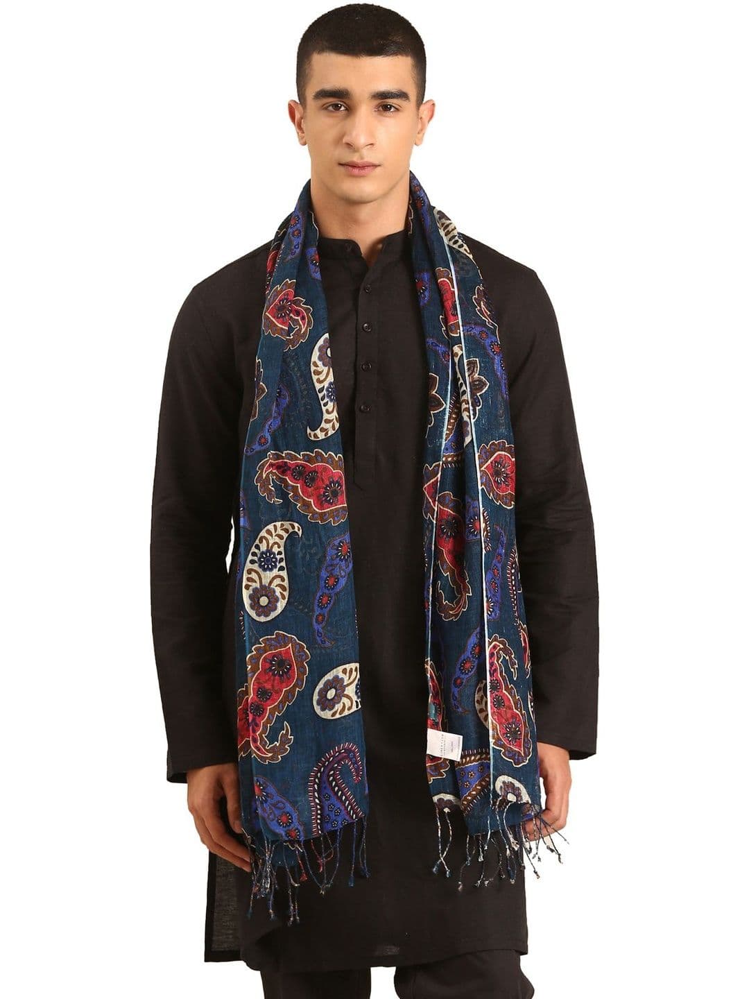 Linen Club Unisex Printed Pure Linen Stole - view 1