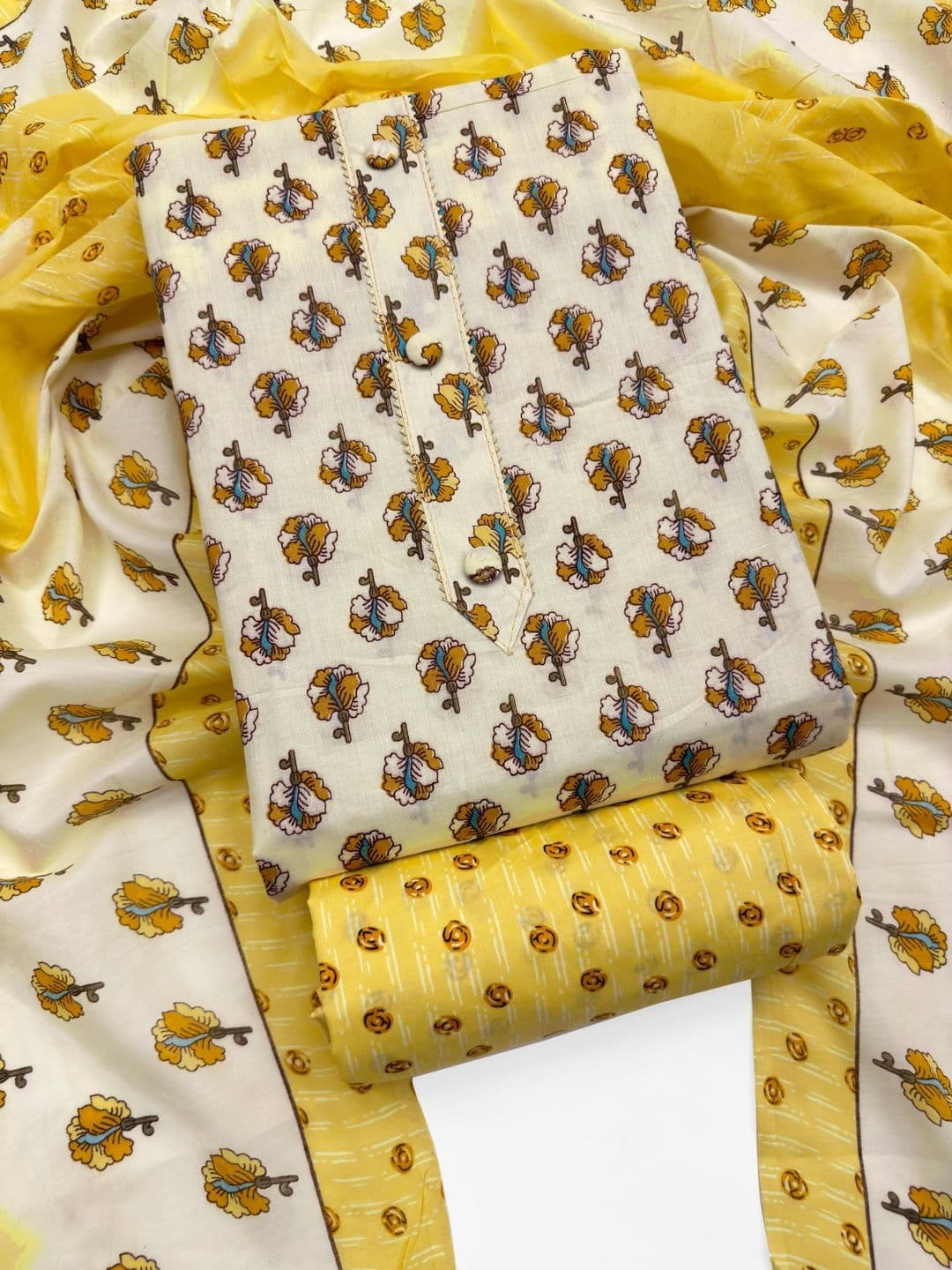 FashionsEye Printed Pure Cotton Unstitched Dress Material - view 1