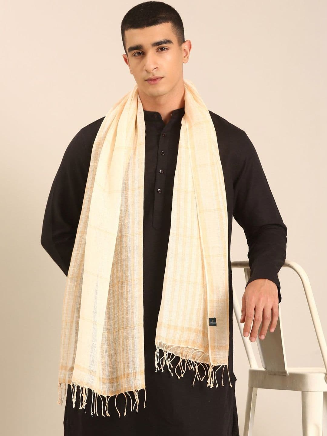 Linen Club Unisex Checked Stole - view 1
