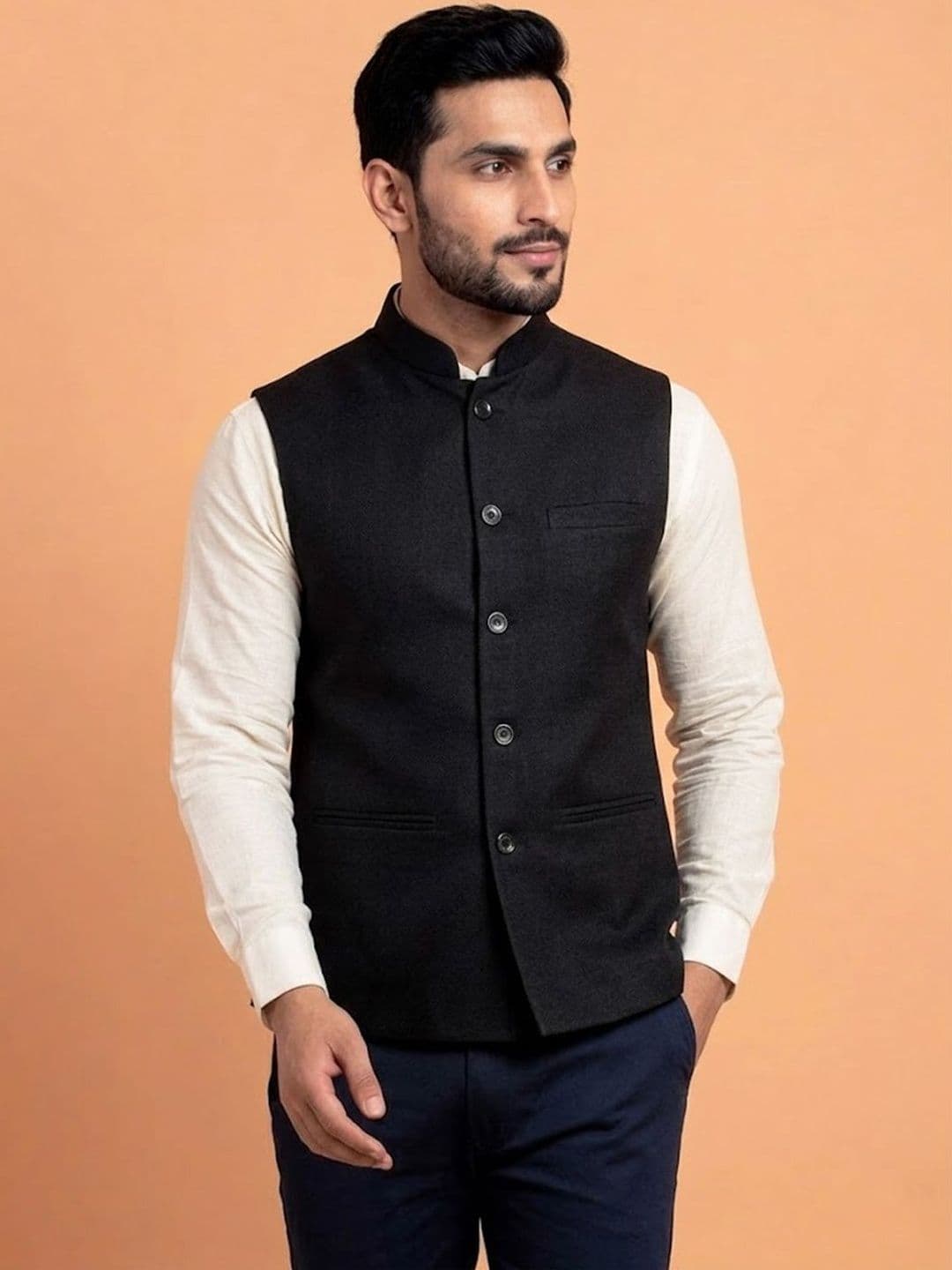 TREEMODA Woven Nehru Jackets - view 1