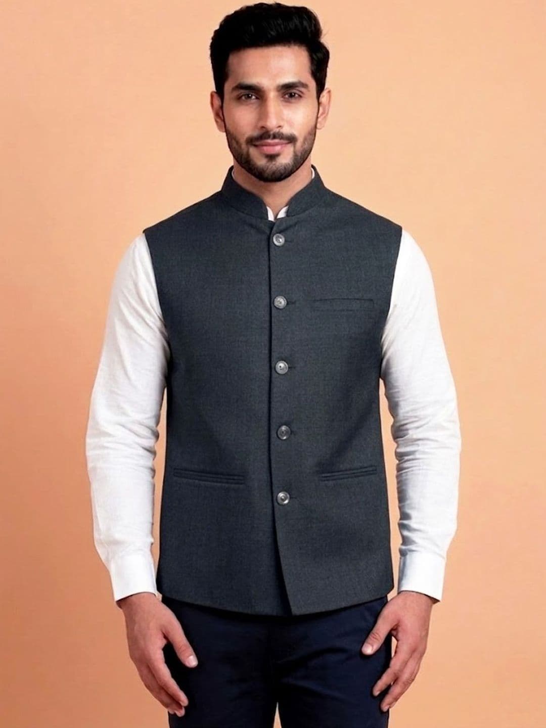 TREEMODA Woven Nehru Jackets - view 1