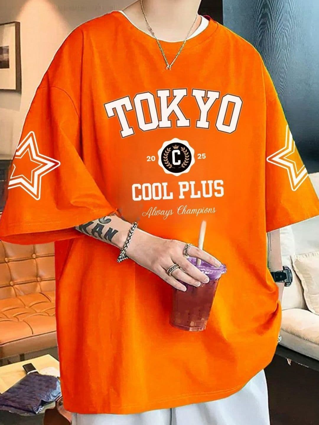 LazyGreg Men Typography Printed Drop-Shoulder Sleeves Pure Cotton T-shirt - view 1