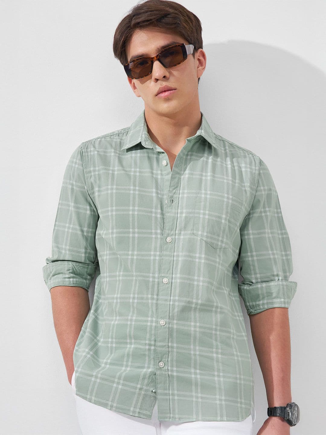 HIGHLANDER Slim Fit Tartan Checks Checked Casual Shirt - view 1