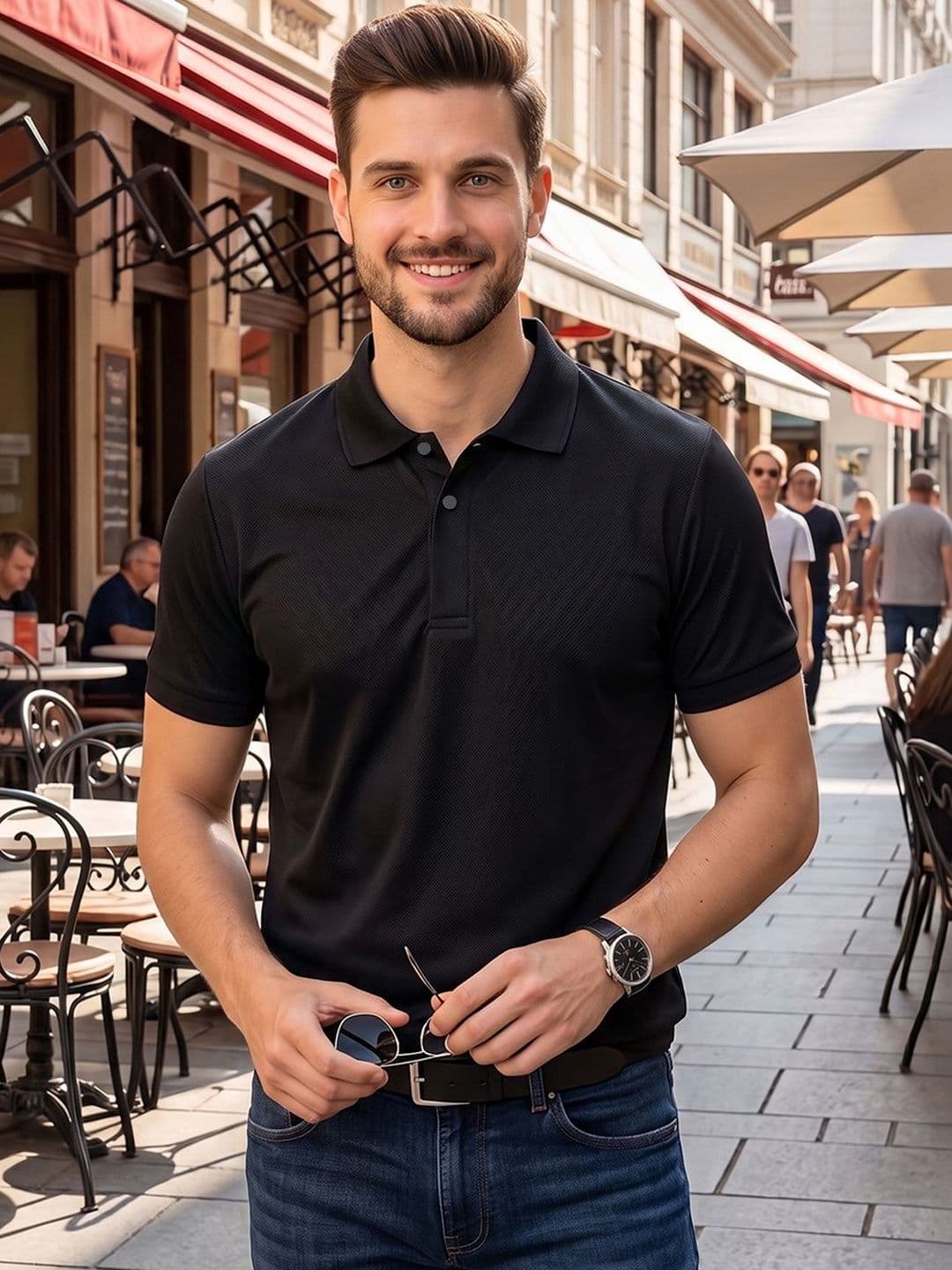 ALWAYS SHINE Men Polo Collar T-shirt - view 1