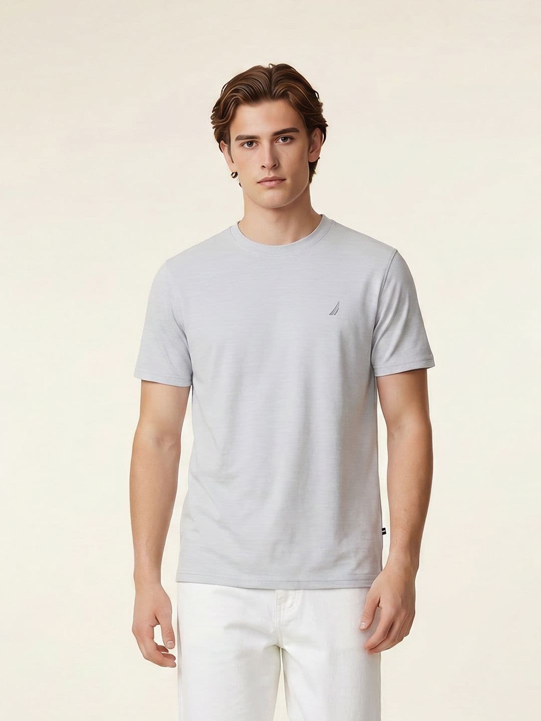 Nautica Round Neck Pure Cotton T-shirt - view 1