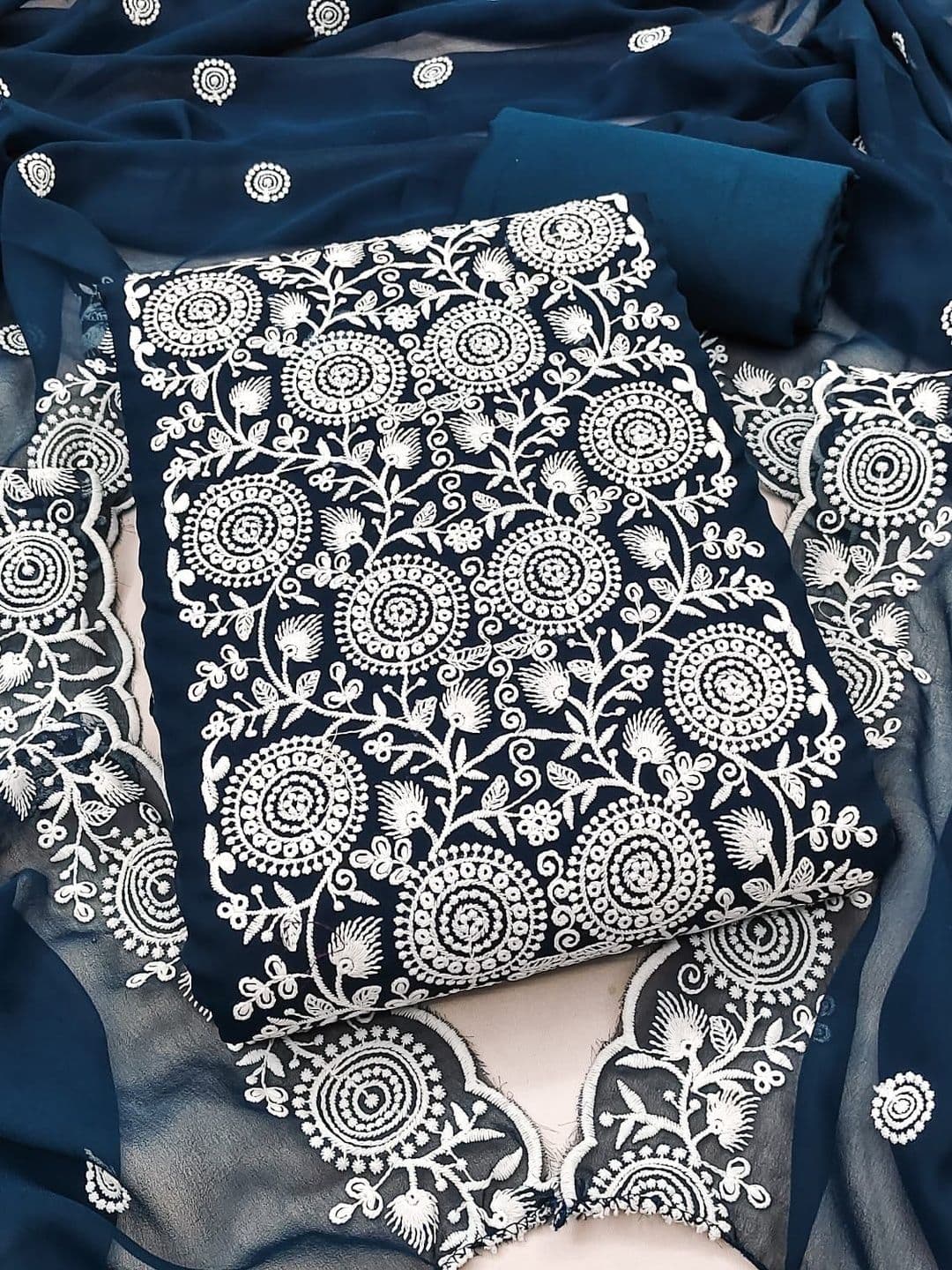 HMP Fashion Embroidered Unstitched Dress Material - view 1