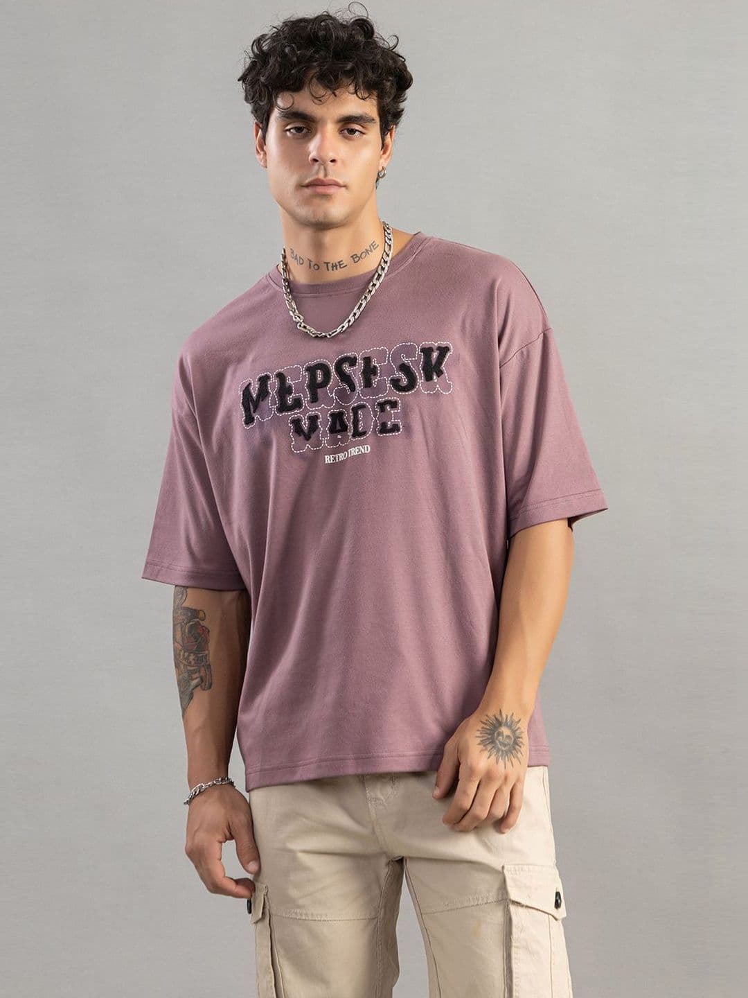 Club York Men Typography Printed Drop-Shoulder Sleeves T-shirt - view 1