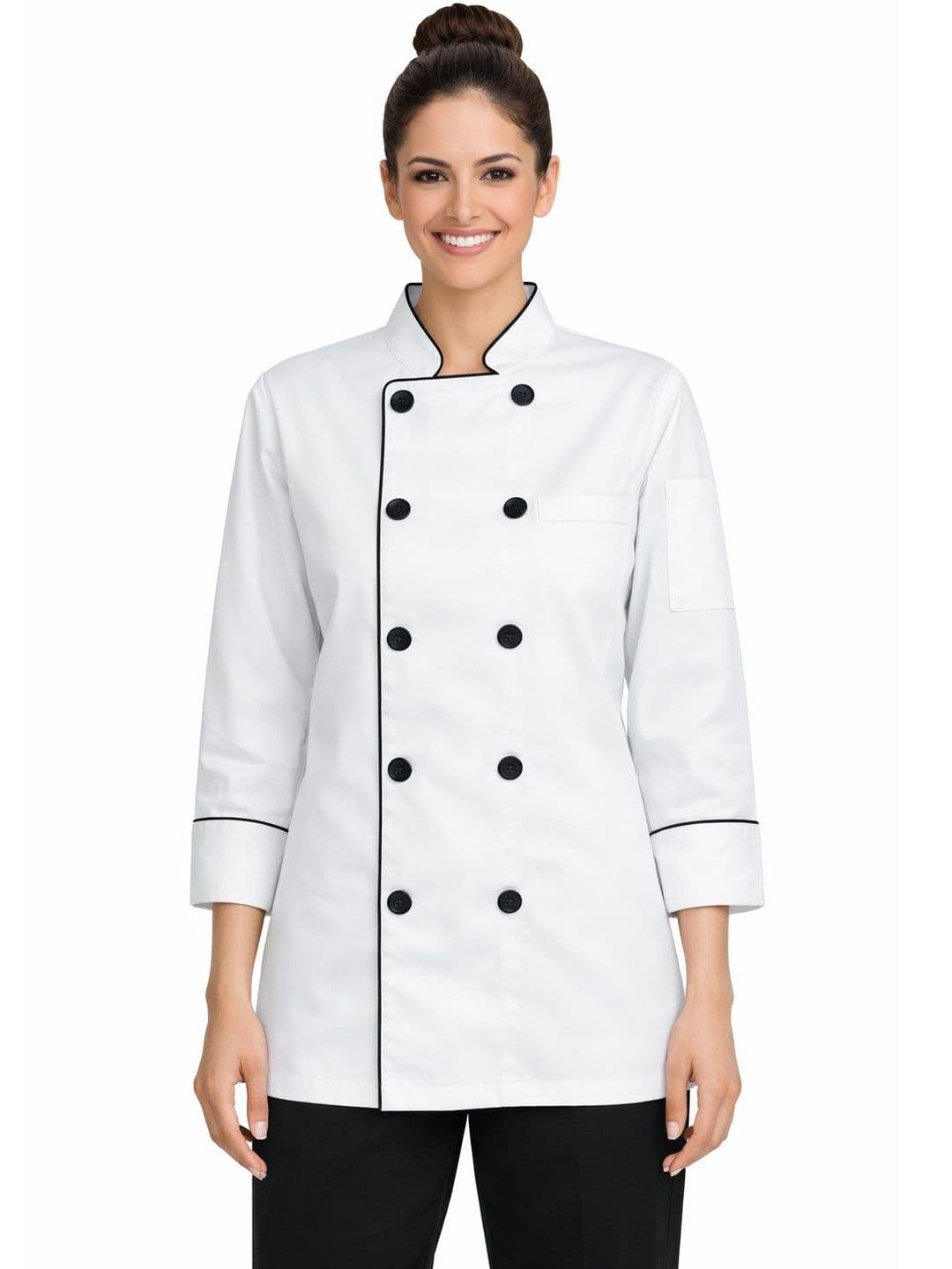 SAME FIT Stand Collar Long Sleeves Chef Coats - view 1
