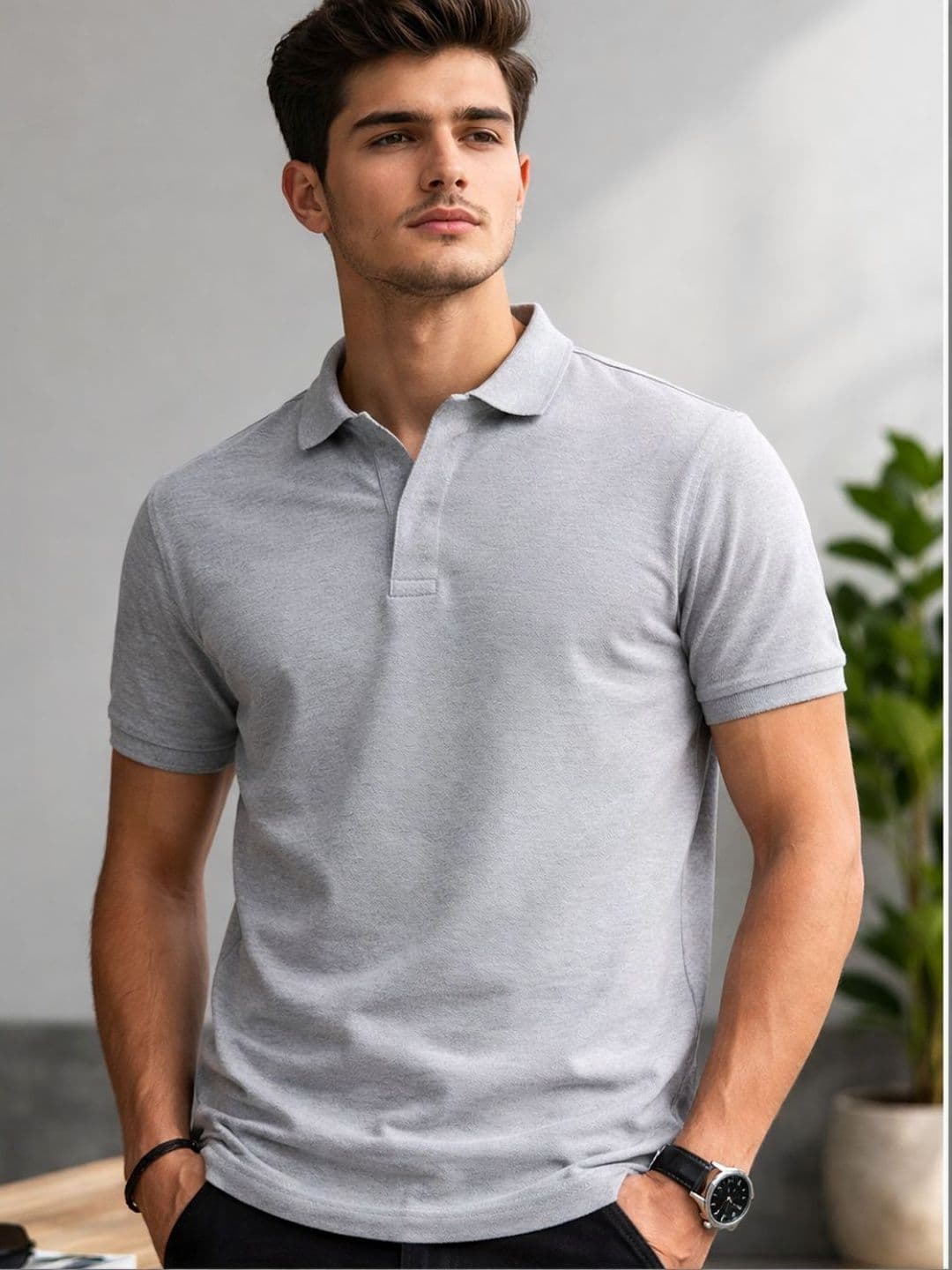 Crazybee Tshirt Men Polo Collar T-shirt - view 1