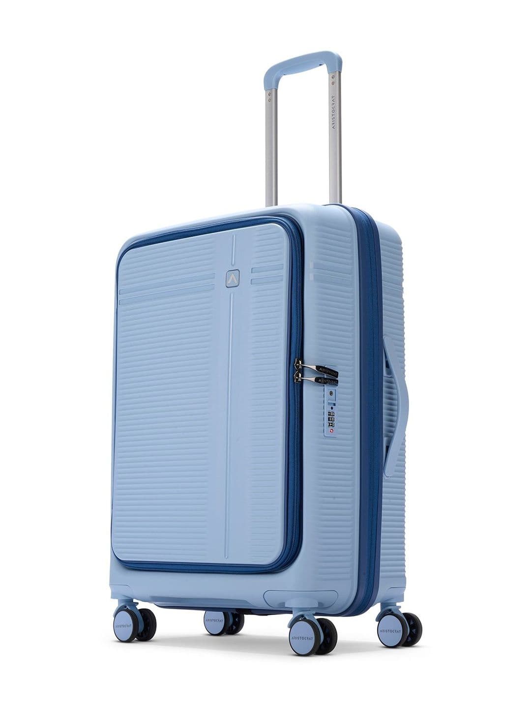 Aristocrat Unisex Solana Blue Medium Hard Luggage 65cm Check-in Trolley Bag with TSA Lock - view 1