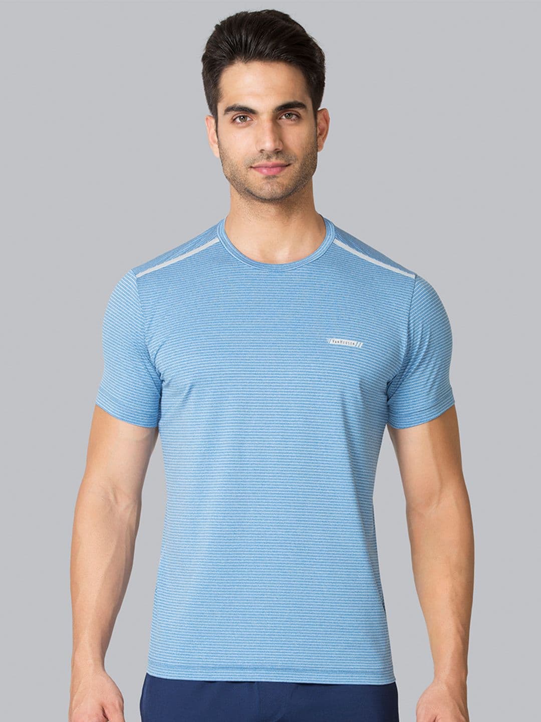 Van Heusen Innerwear Performance Men Striped Swift Dry Crew Neck Slim Fit Lounge T-Shirt - view 1