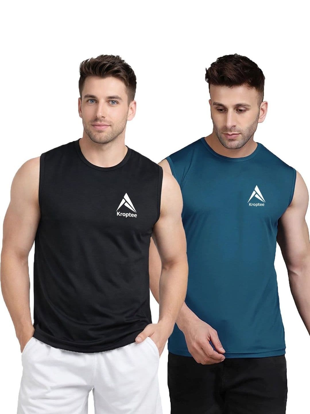 Kroptee Pack of 2 Cotton Blend Gym Vest - view 1