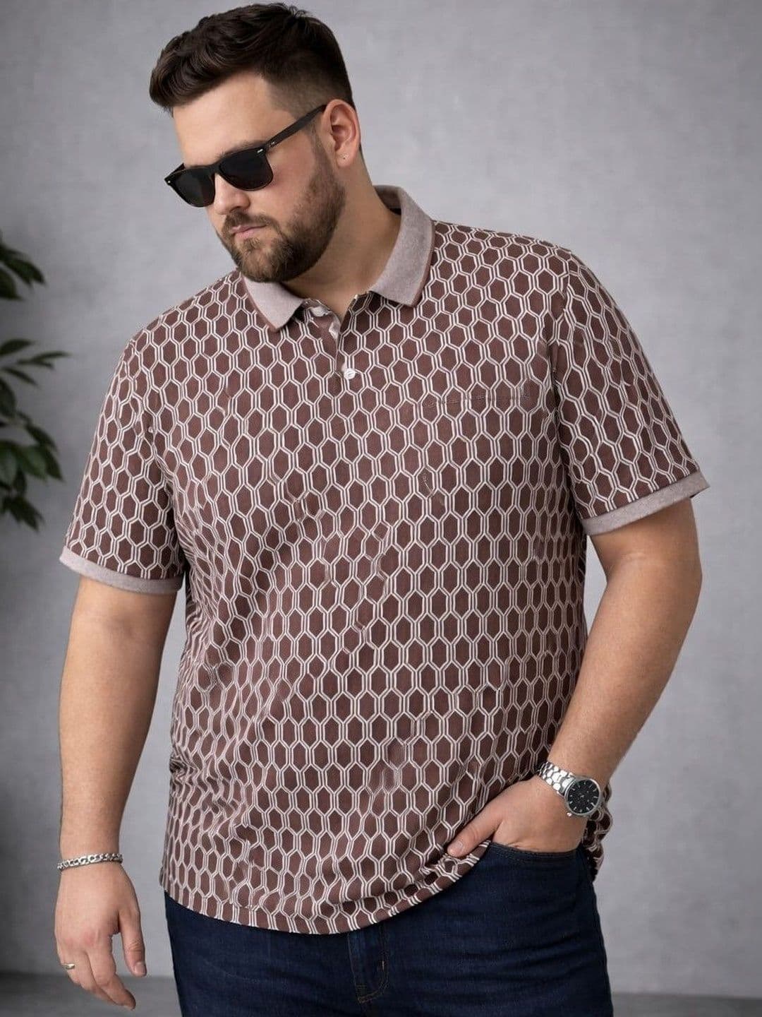 AUSTIVO Men Printed Polo Collar T-shirt - view 1