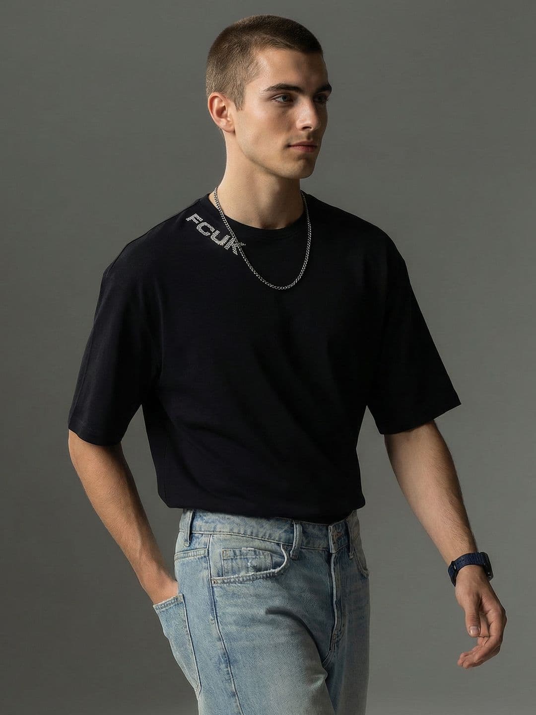 FCUK Brand Logo Printed T-shirt - view 1