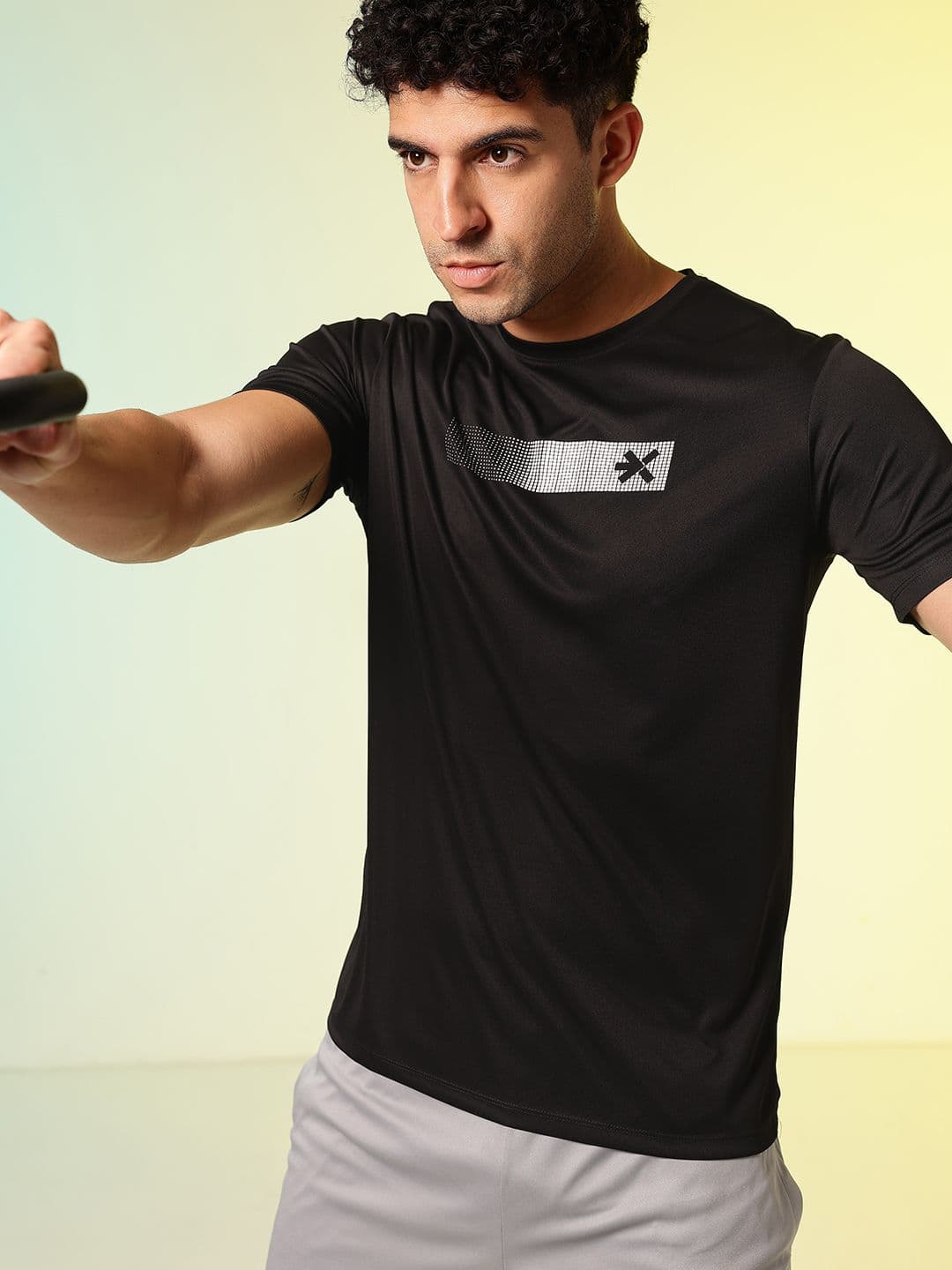 HRX by Hrithik Roshan Brand Logo Printed Rapid-Dry Training T-shirt - view 1