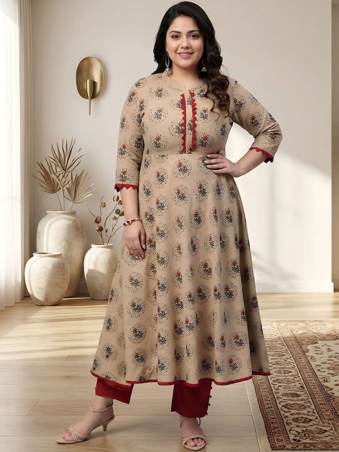 IKRASS Women Floral Printed Indie Florals Anarkali Kurta - view 1